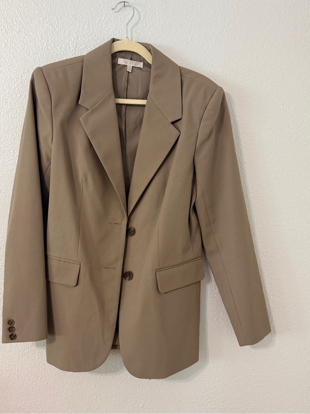 Wayf Taupe Blazer with Notch Lapels